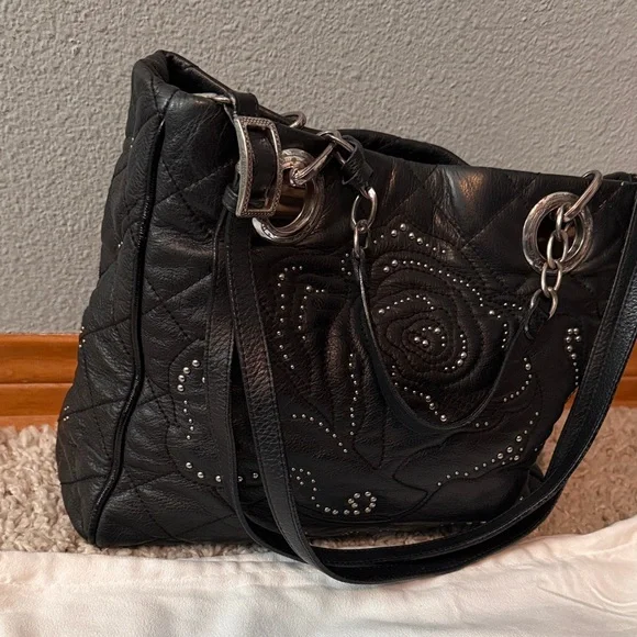 Brighton Black Embellished Women's Bag with Dust Bag - Picture 3 of 8